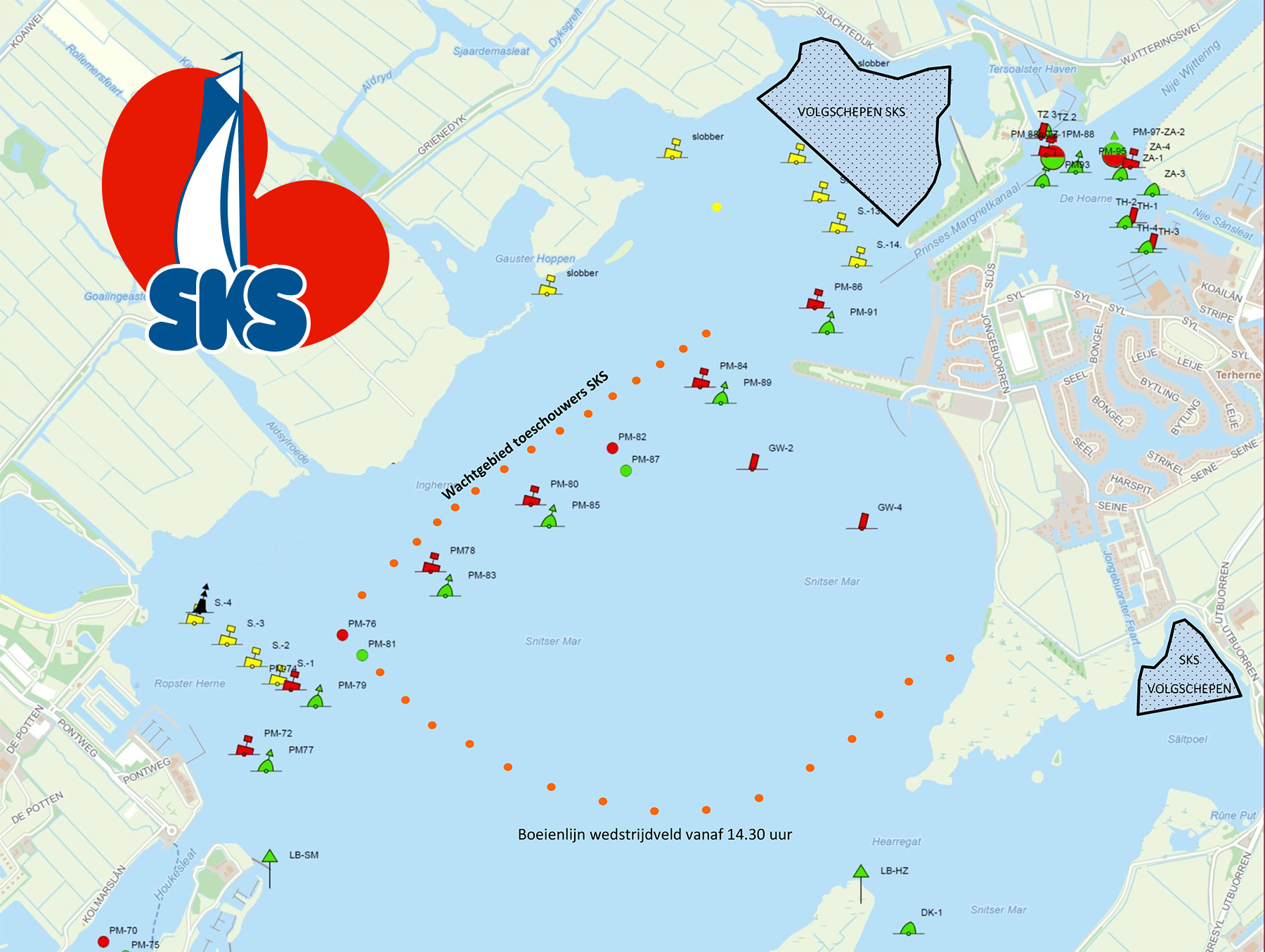 Situatie Sneekermeer 9 augustus 2023 vanaf 15 00 en 18 00 uur